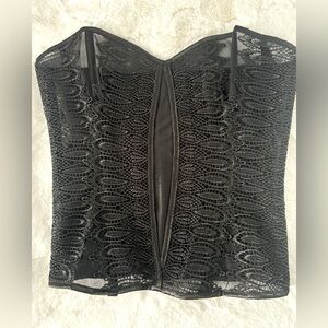 Black, lace corset top